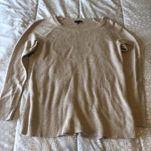 Tan Talbots S Petite sweater with elbow patches